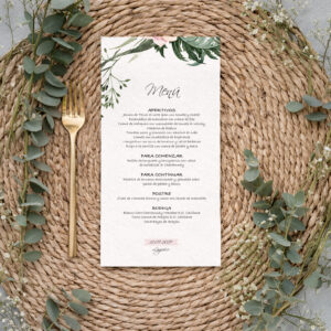 Minuta coleccion Valeria 10x20cm Invitaciones de boda a juego papeleria Zaragoza