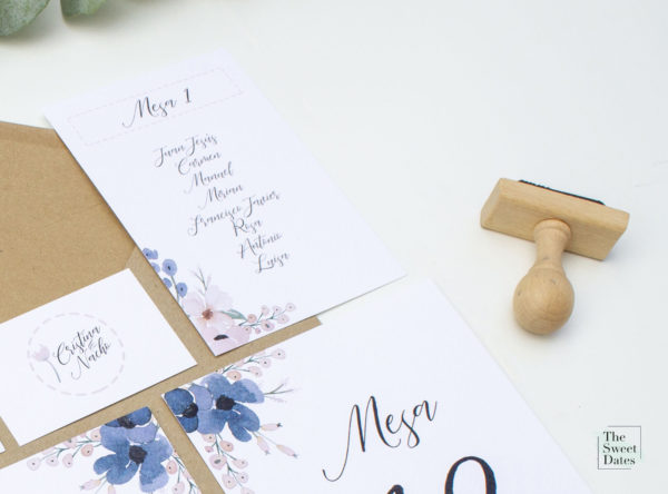 Sello de caucho base de madera para boda
