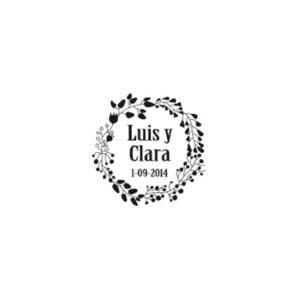 Sello caucho floral circulo para bodas - The Sweet Dates Zaragoza