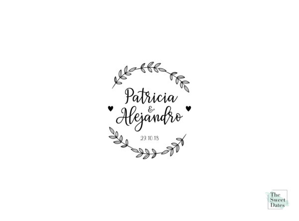 Sello boda para detalles caucho - The Sweet Dates Zaragoza