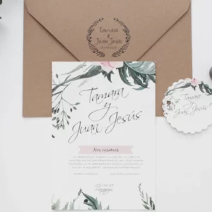 Invitaciones de boda personalizadas Zaragoza Originales en hojas