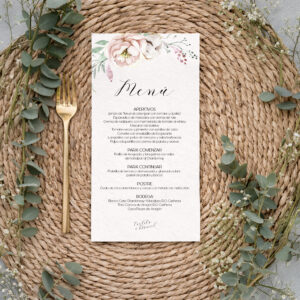 Menu Epidia minuta coleccion Zaragoza Invitaciones de boda