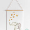 lamina infantil elefante tirando estrellas