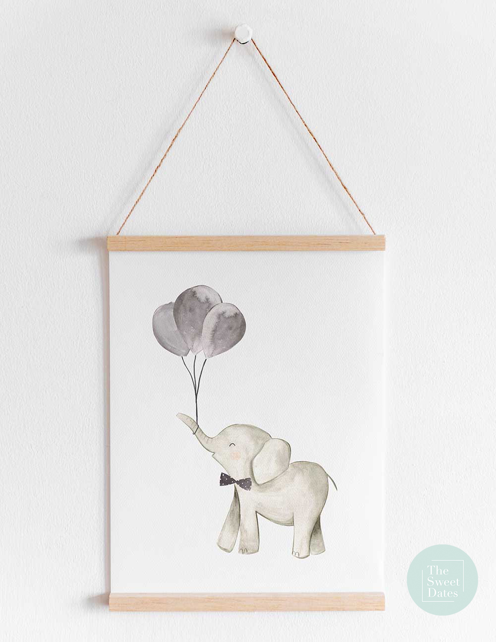 Lámina infantil elefante con globos habitación