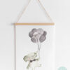 lamina infantil elefante de pie con globos