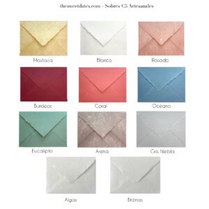 Sobres artesanales invitaciones de boda online zaragoza