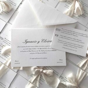 Invitacion de boda clasica Verjurado blanco Tradicional Zaragoza online