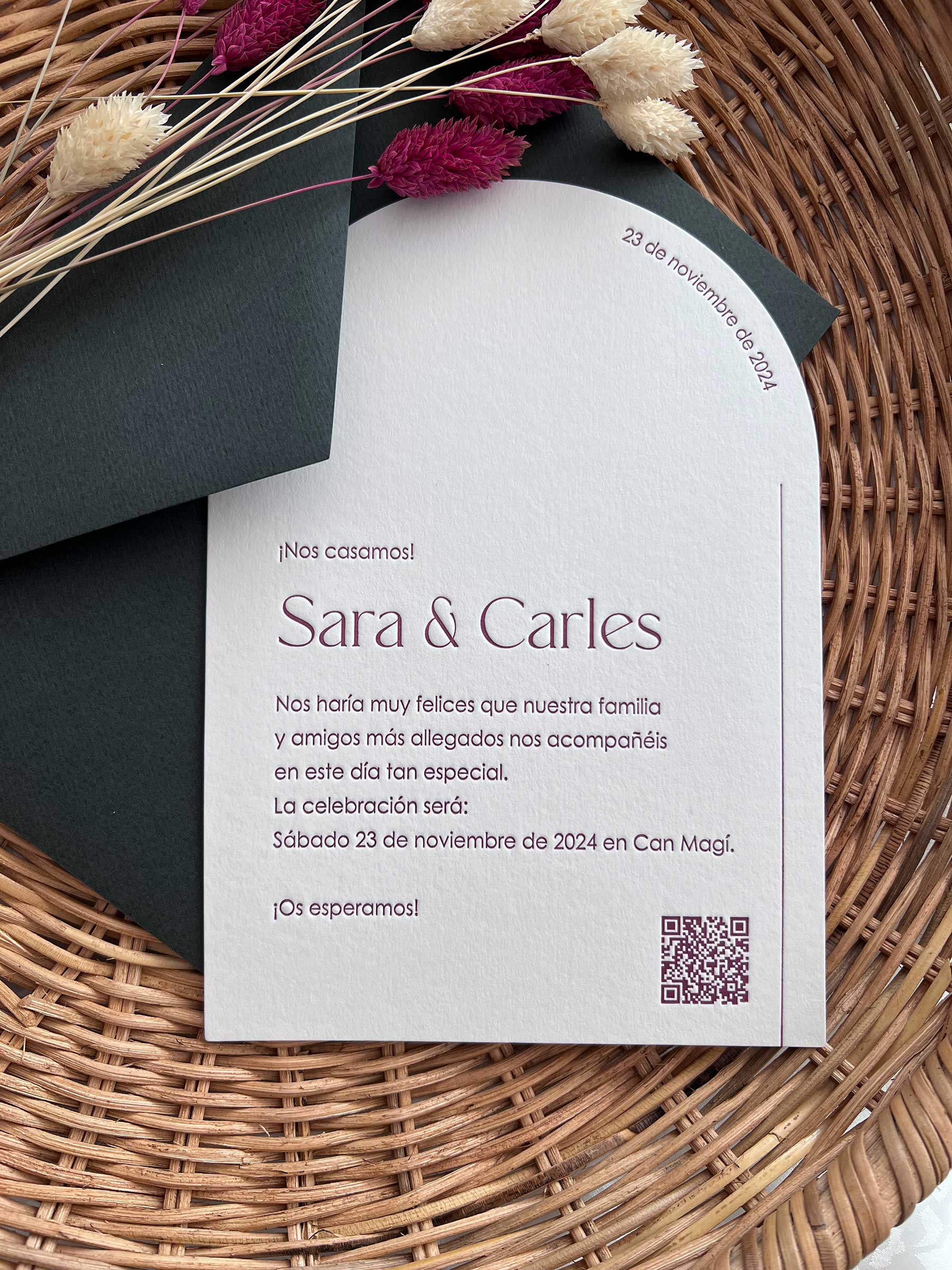 Invitación de boda Minimalista Clasica Elegante zaragoza 
