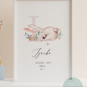Lamina nacimiento inicial bebe habitacion regalo
