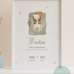 Lamina nacimiento bebe durmiendo niño