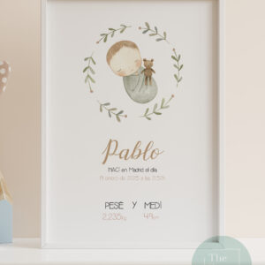 Lamina nacimiento Pablo regalo para bebe original natalicio zaragoza