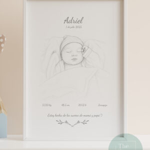 Lámina Natalicio bebé personalizada