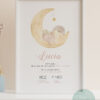 Lamina nacimiento bebe luna durmiendo luna regalo original papas