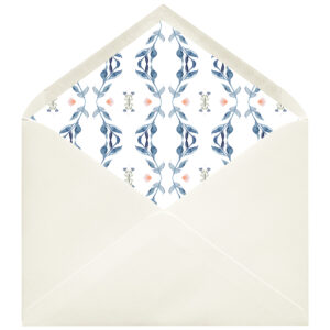 Sobre premium Verjurado Marfil forrado ondas azul