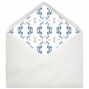 Sobre premium Verjurado blanco ondas azul