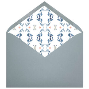 Sobre premium azul gofrado forrado ondas azul