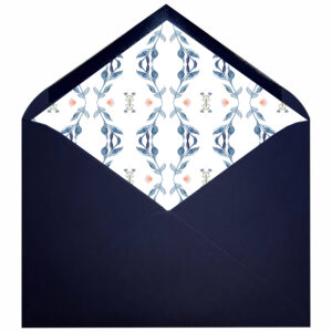 Sobre premium azul noche forrado ondas azul