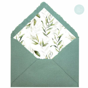 Sobre Artesanal forrado flores hojas verdes Zaragoza Madrid