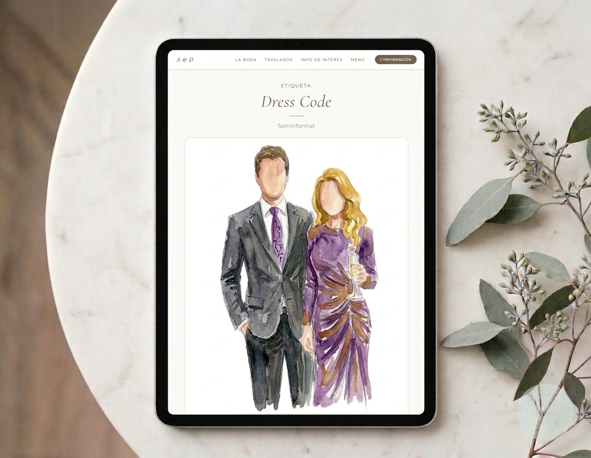 Pagina web de novios Zaragoza The Sweet Dates acuarela digital