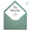 Sobre Artesanal Forrado personalizado en eucalipto para invitaciones de boda artesanales