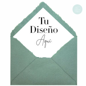 Sobre Artesanal Forrado personalizado en eucalipto para invitaciones de boda artesanales