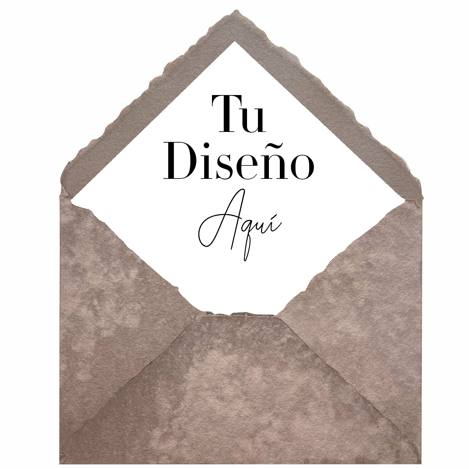 Sobre Artesanal Forrado personalizado en Arena para invitaciones de boda artesanales