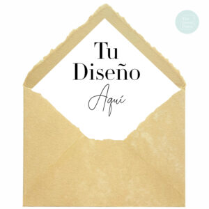 Sobre Artesanal Forrado personalizado en Mostaza para invitaciones de boda artesanales