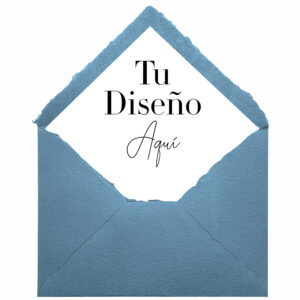 Sobre Artesanal Forrado personalizado en Azul Oceano para invitaciones de boda artesanales